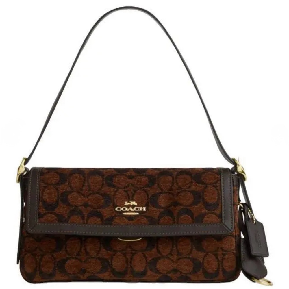 Coach Etta Signature Chenille Shoulder Flap Bag